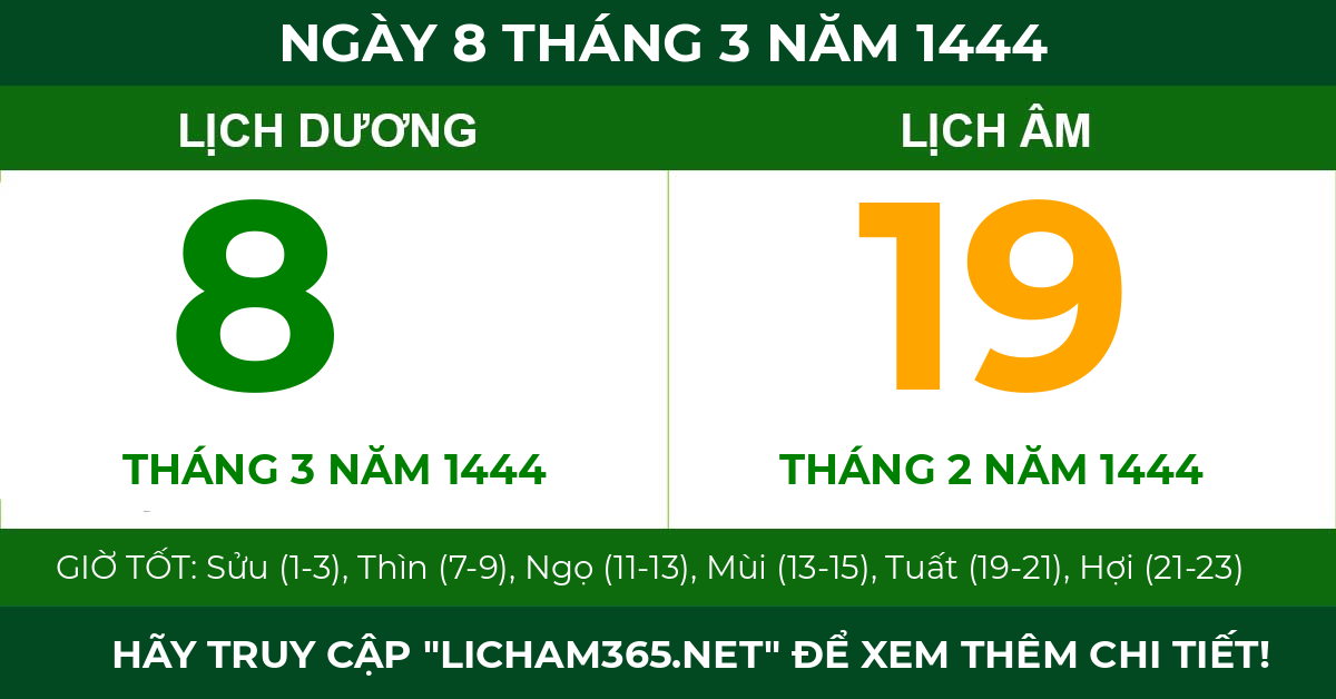 lịch âm ngày 8 tháng 3 năm 1444