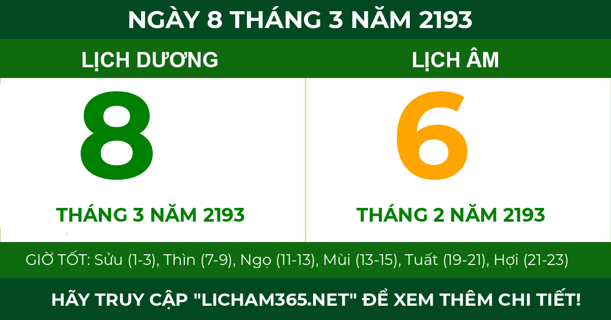 lịch âm ngày 8 tháng 3 năm 2193