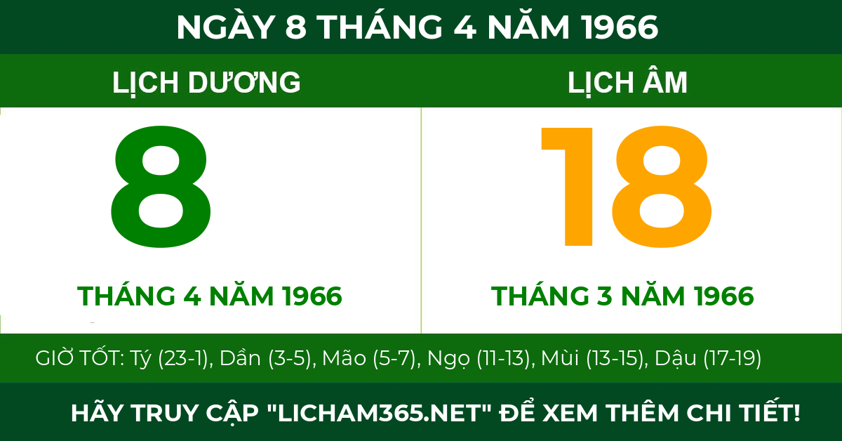 lịch âm ngày 8 tháng 4 năm 1966