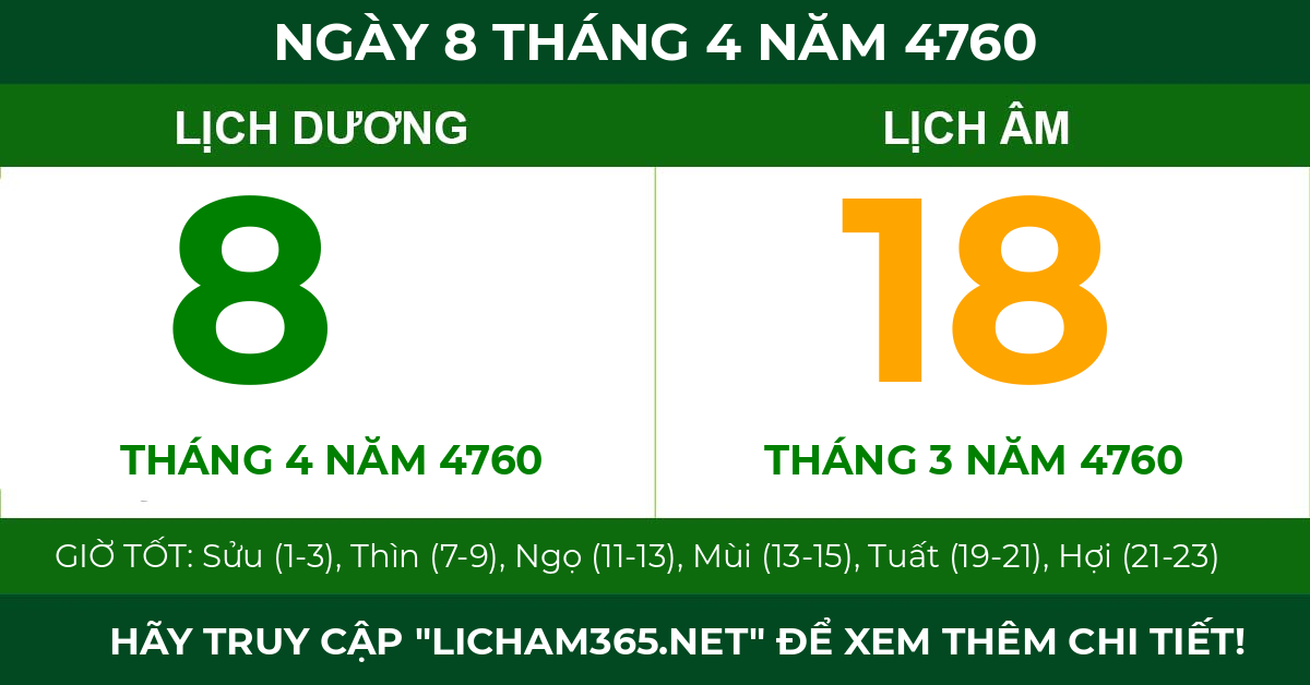 lịch âm ngày 8 tháng 4 năm 4760