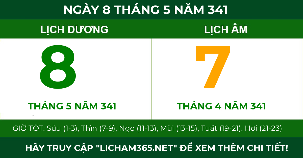 lịch âm ngày 8 tháng 5 năm 341
