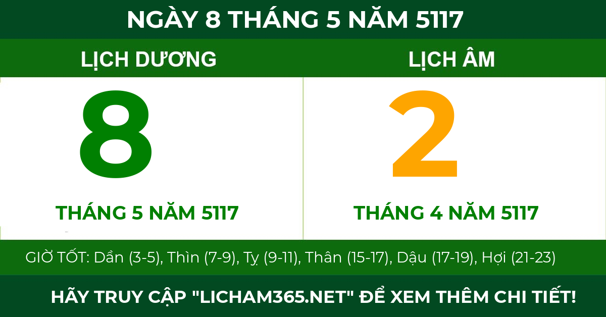 lịch âm ngày 8 tháng 5 năm 5117