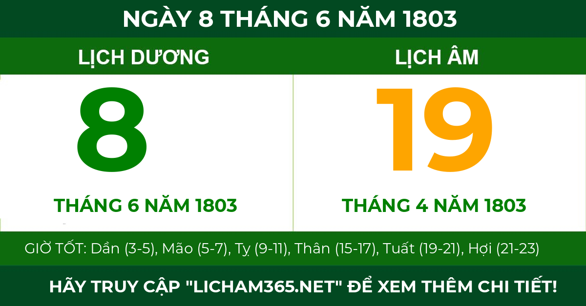 lịch âm ngày 8 tháng 6 năm 1803