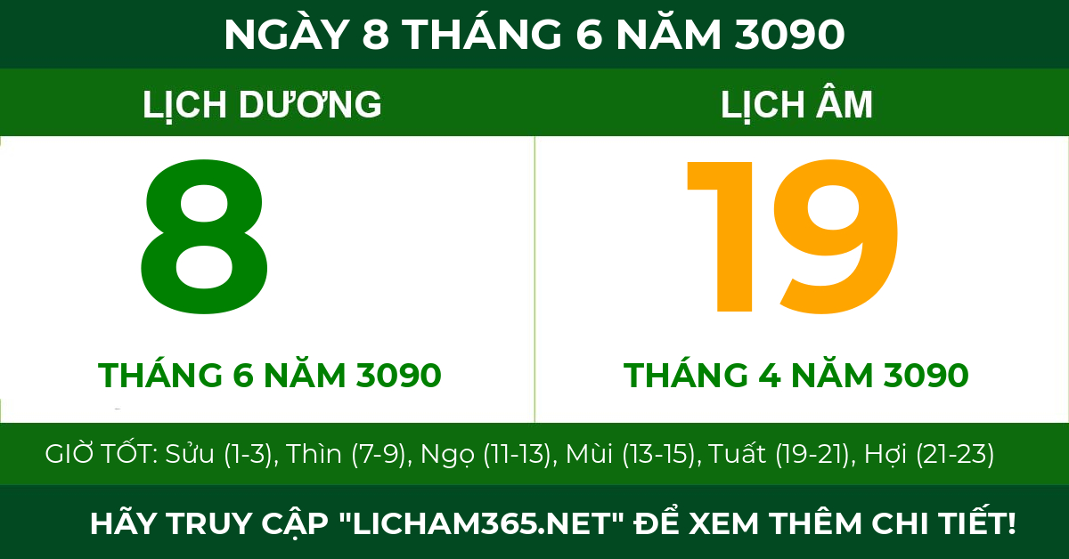 lịch âm ngày 8 tháng 6 năm 3090