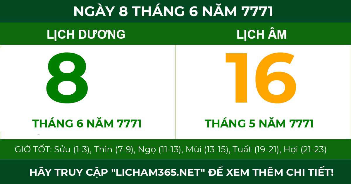 lịch âm ngày 8 tháng 6 năm 7771