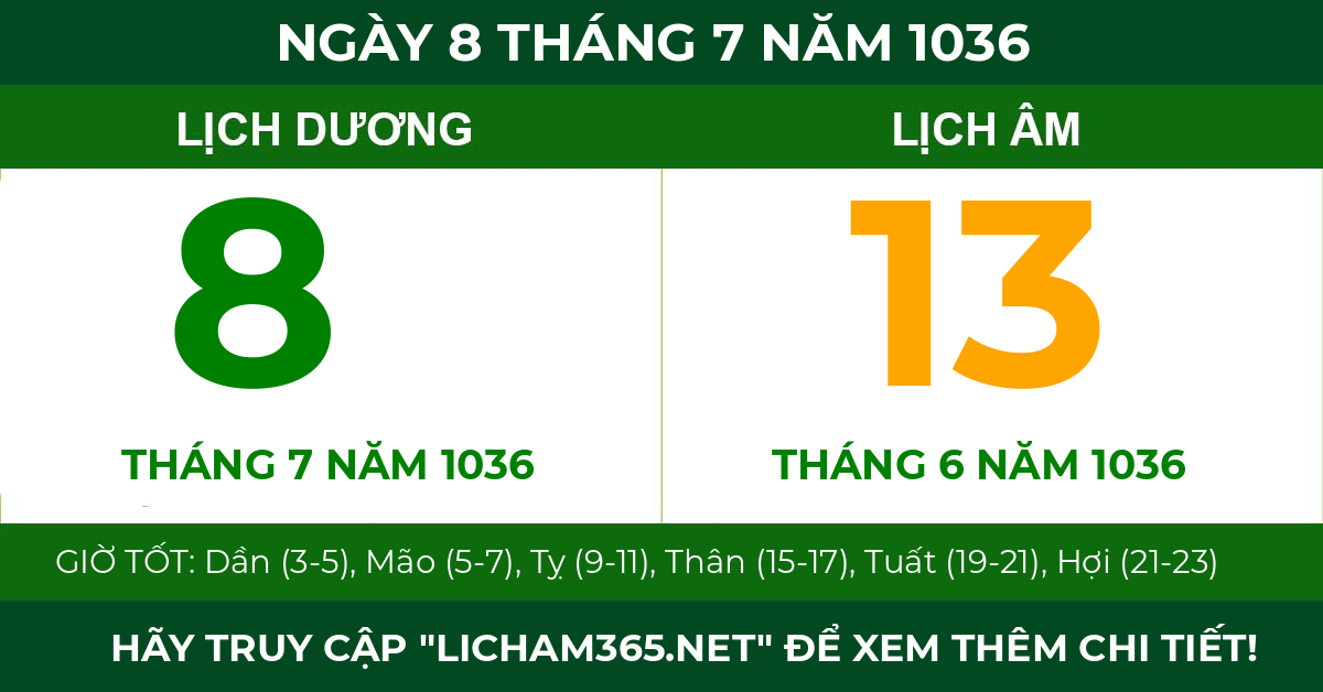lịch âm ngày 8 tháng 7 năm 1036