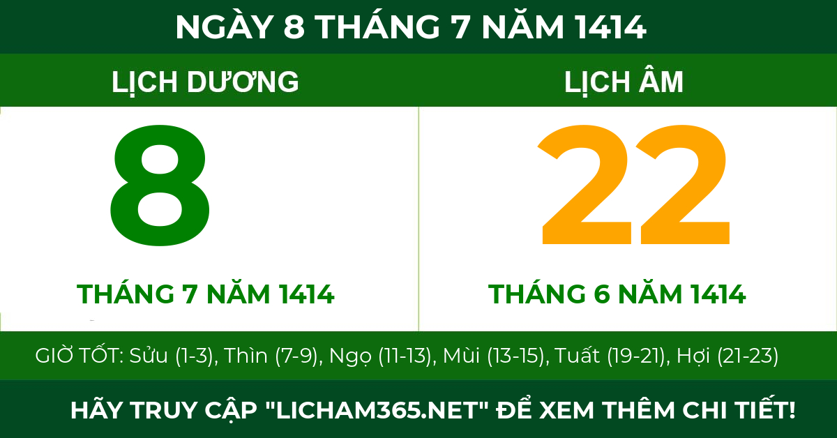 lịch âm ngày 8 tháng 7 năm 1414