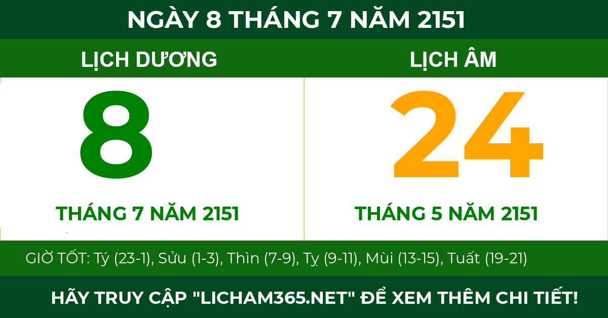 lịch âm ngày 8 tháng 7 năm 2151