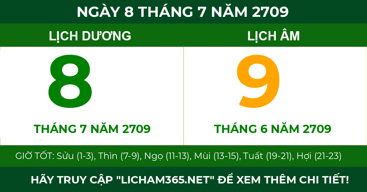 lịch âm ngày 8 tháng 7 năm 2709