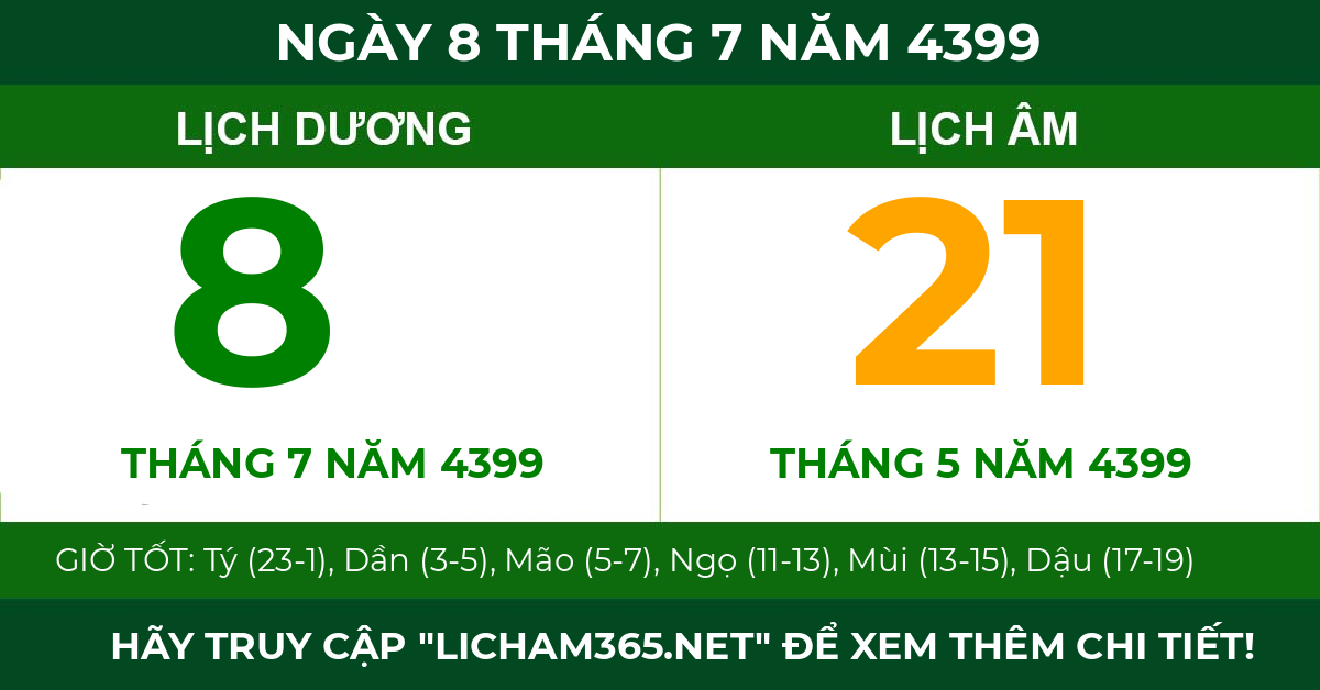 lịch âm ngày 8 tháng 7 năm 4399