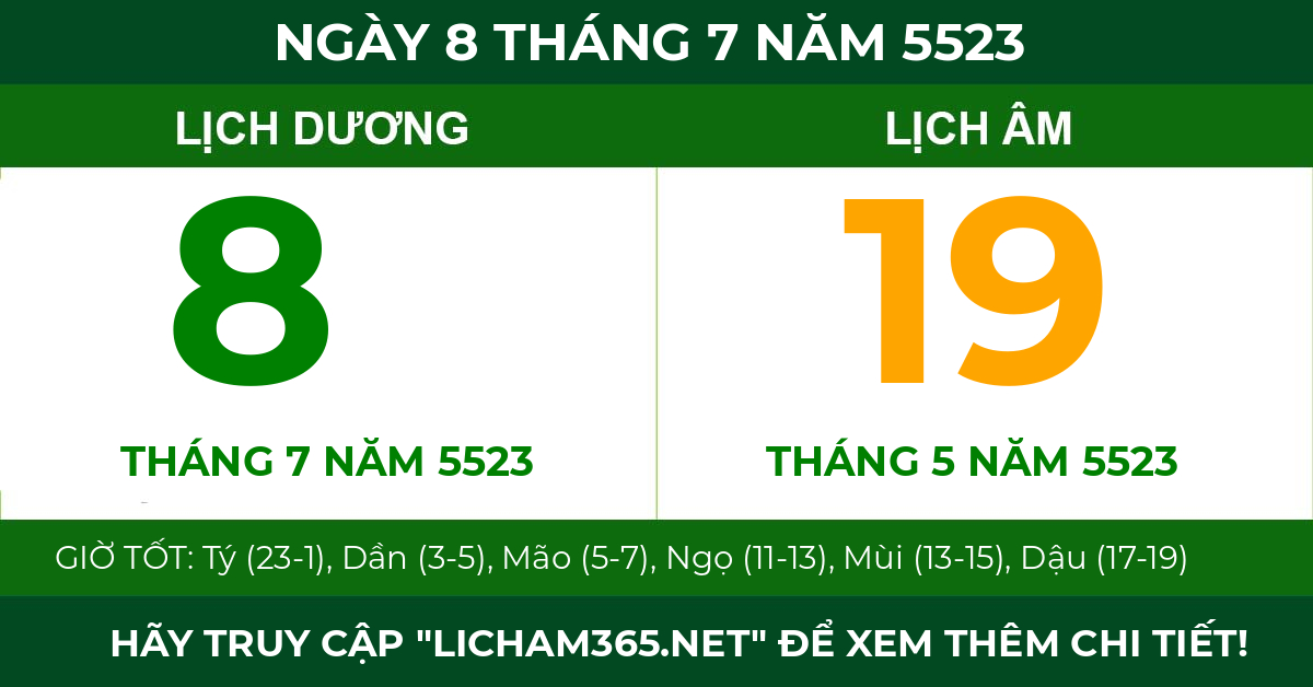 lịch âm ngày 8 tháng 7 năm 5523