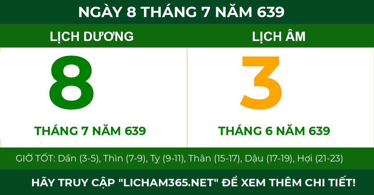 lịch âm ngày 8 tháng 7 năm 639