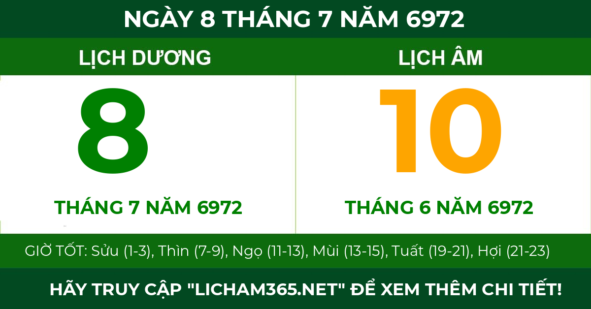 lịch âm ngày 8 tháng 7 năm 6972