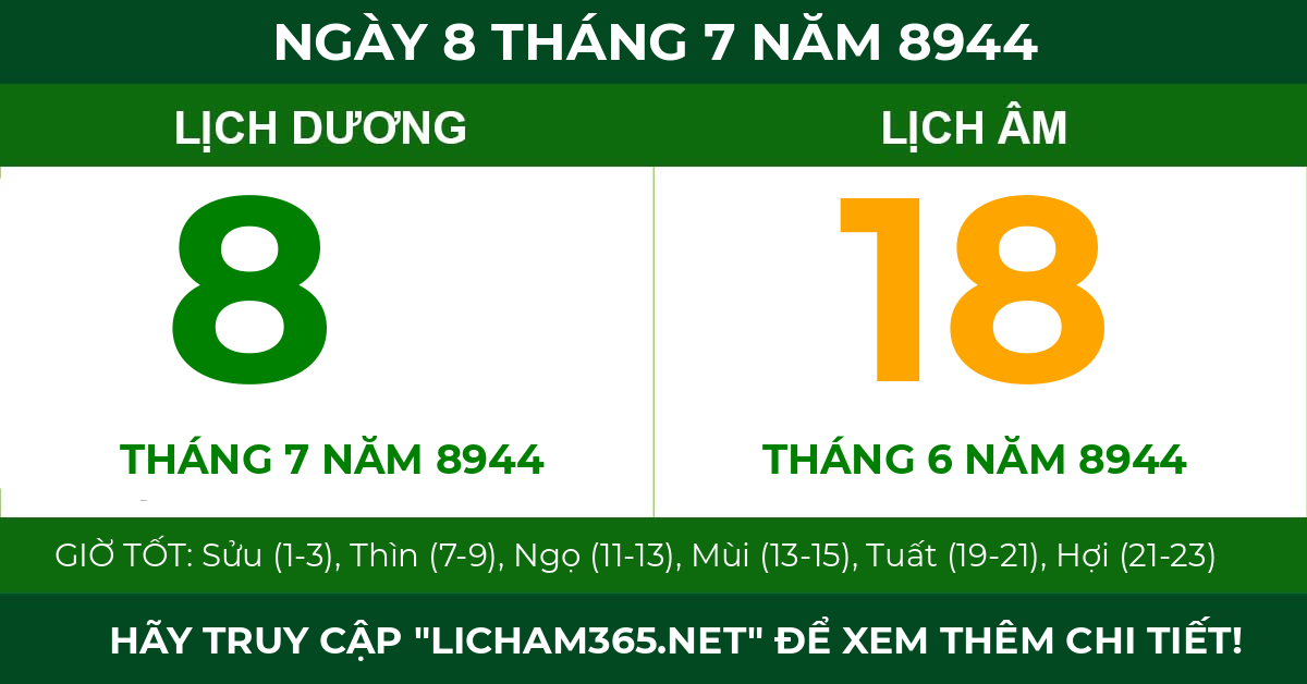 lịch âm ngày 8 tháng 7 năm 8944