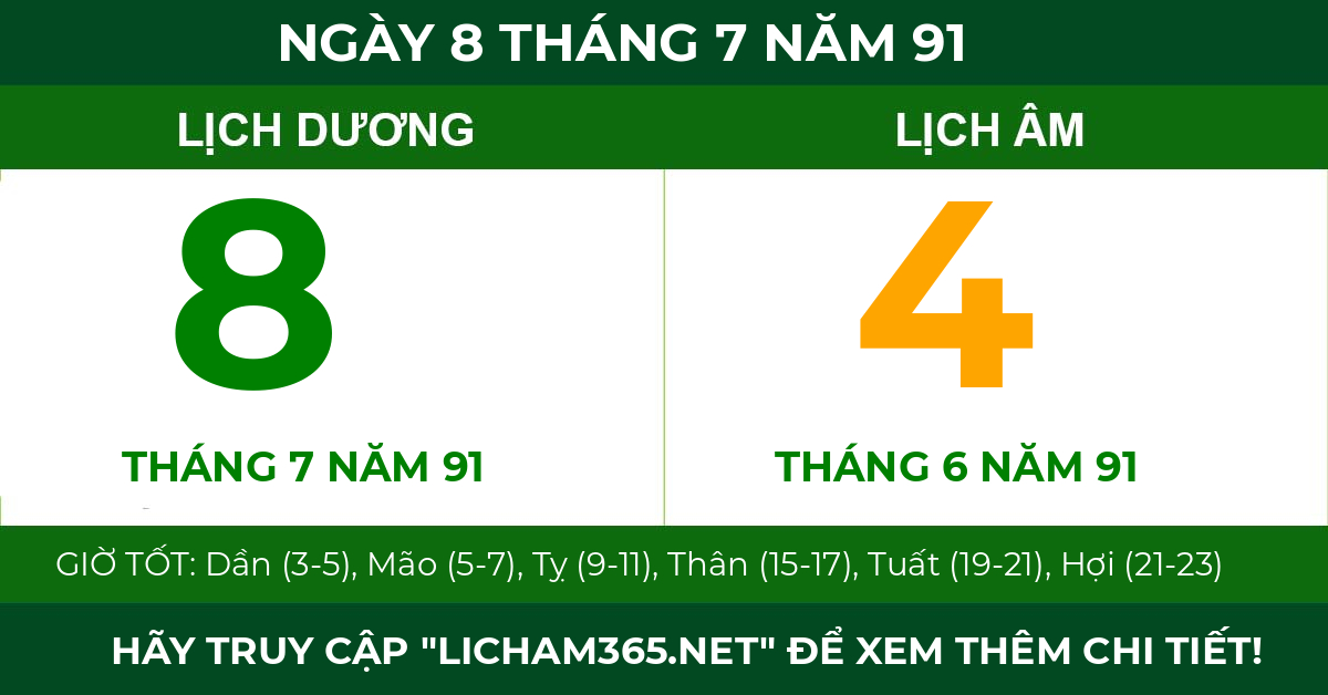 lịch âm ngày 8 tháng 7 năm 91