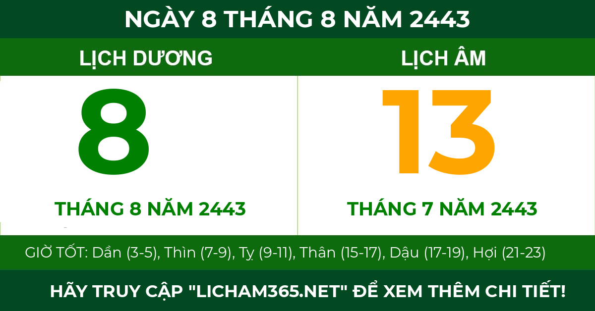 lịch âm ngày 8 tháng 8 năm 2443