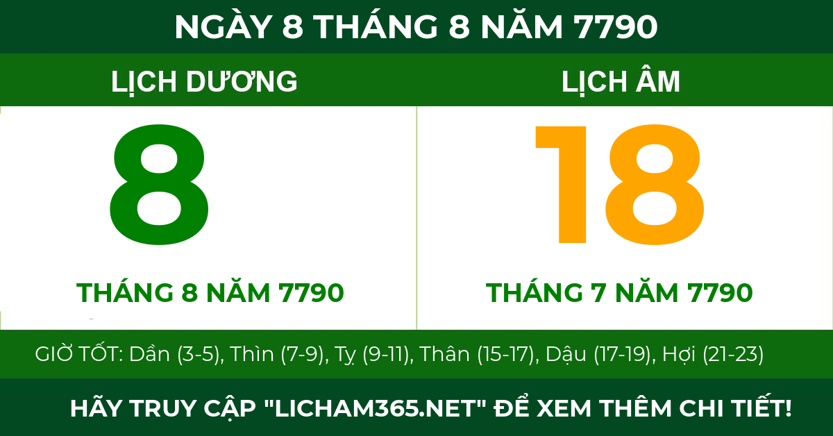 lịch âm ngày 8 tháng 8 năm 7790