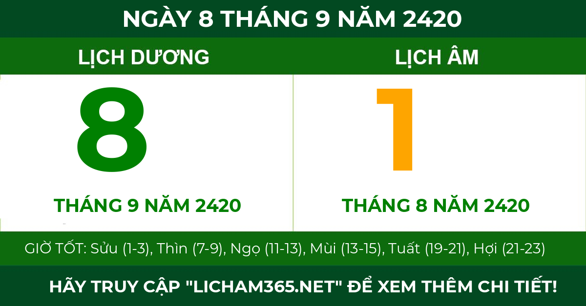 lịch âm ngày 8 tháng 9 năm 2420