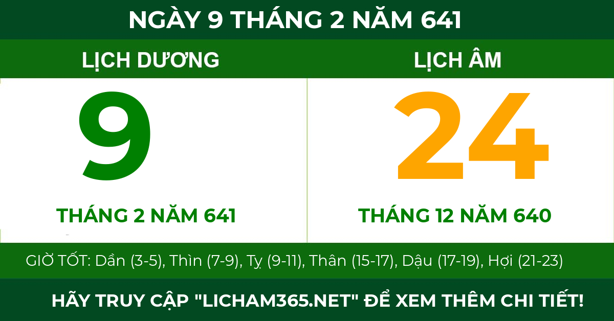 lịch âm ngày 9 tháng 2 năm 641