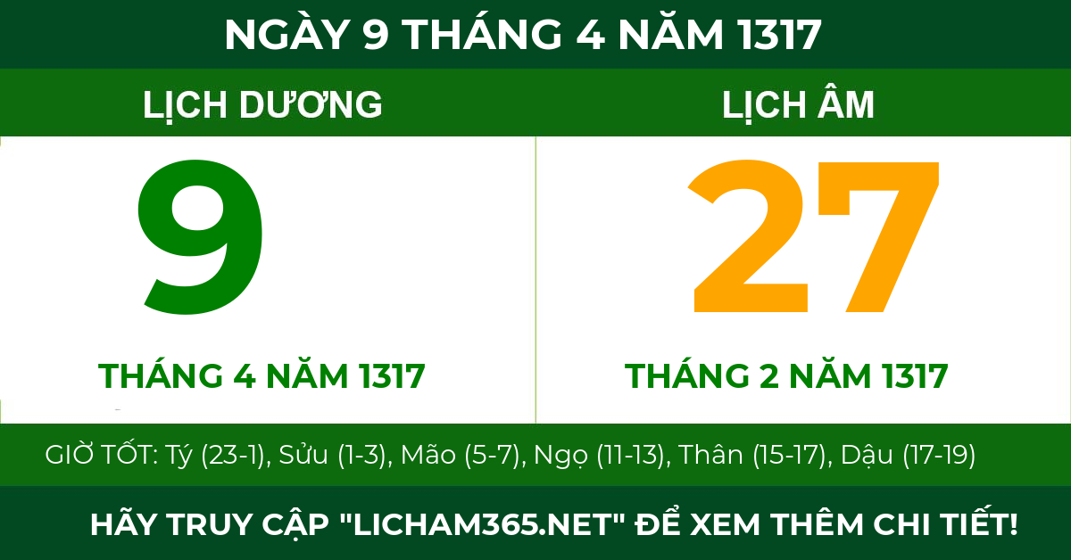 lịch âm ngày 9 tháng 4 năm 1317
