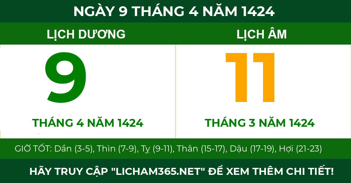 lịch âm ngày 9 tháng 4 năm 1424