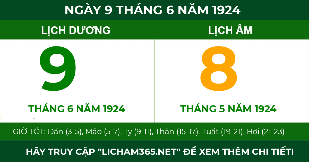 lịch âm ngày 9 tháng 6 năm 1924