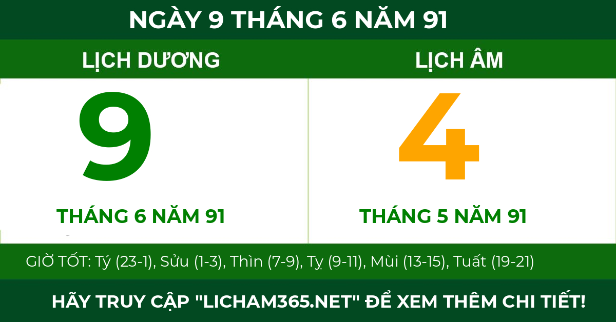 lịch âm ngày 9 tháng 6 năm 91