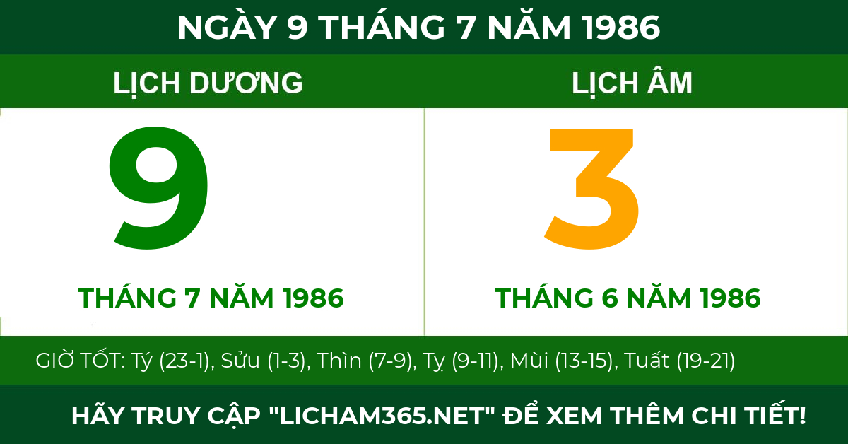 lịch âm ngày 9 tháng 7 năm 1986