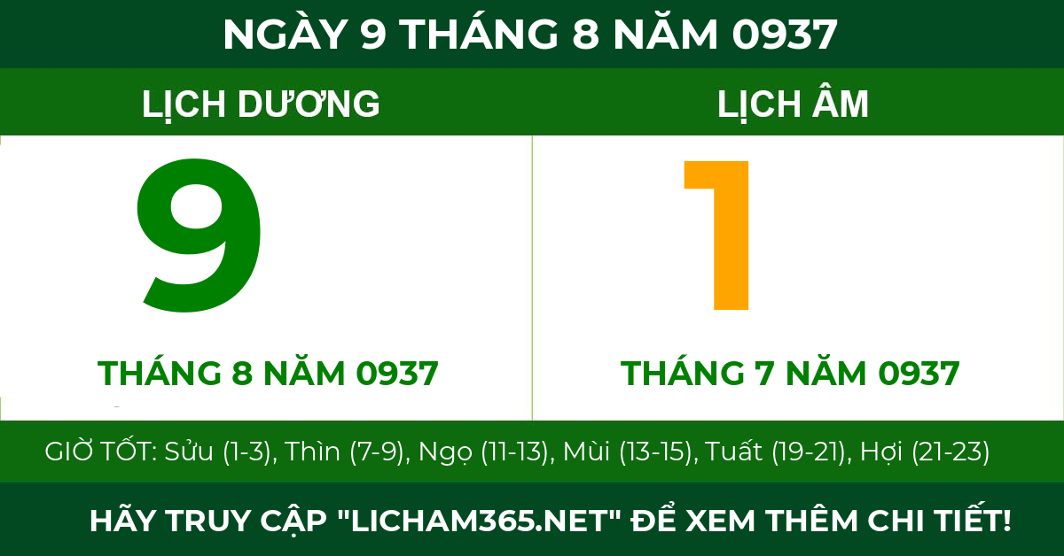 lịch âm ngày 9 tháng 8 năm 0937