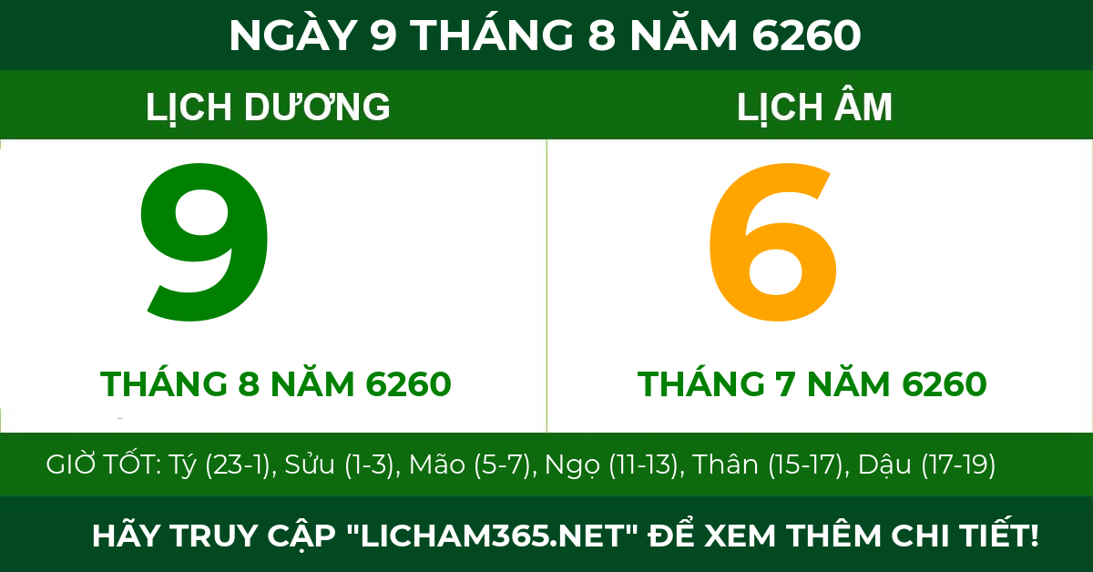 lịch âm ngày 9 tháng 8 năm 6260